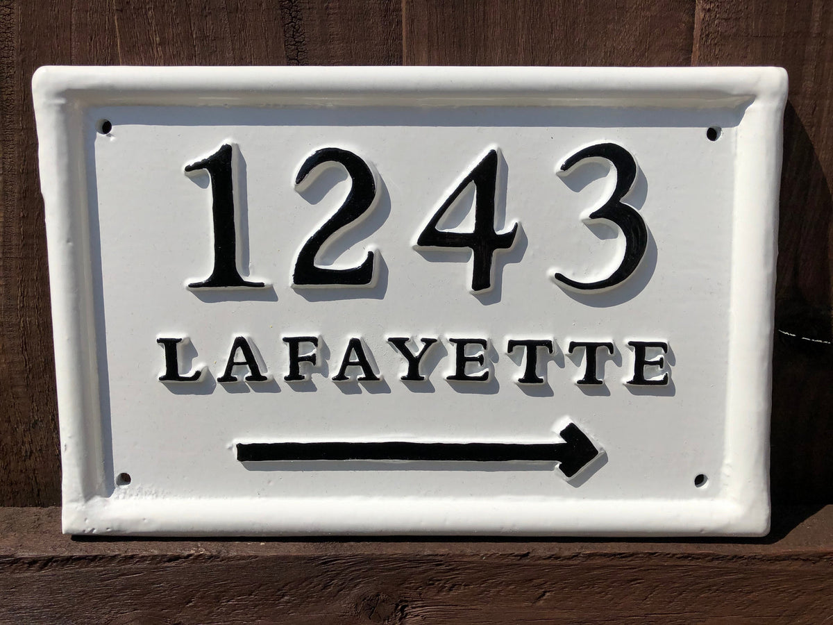 Victorian House Number Plaque Address Sign cast iron nameplate handmade custom personalised for you