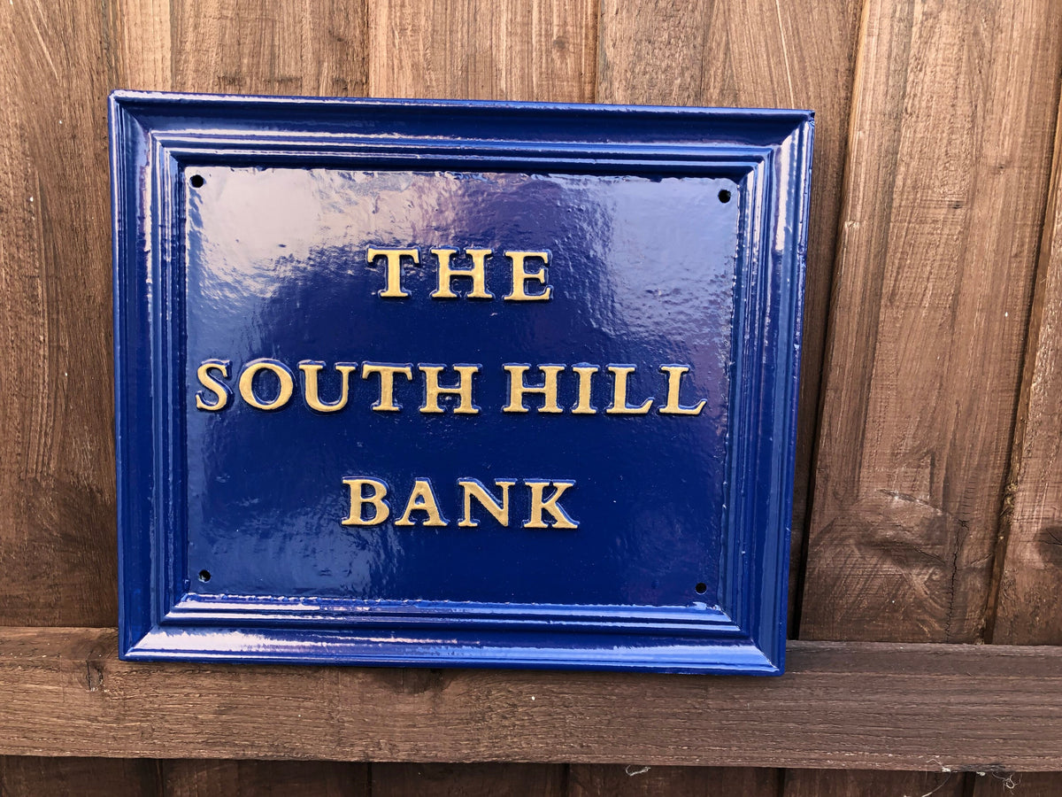 Handmade Cast Aluminum House Number Sign, Custom Door Plaque
