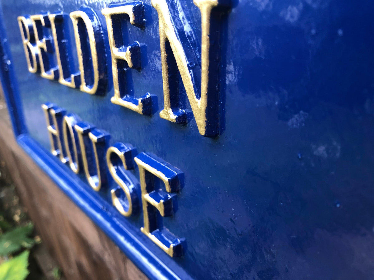 Personalized Edwardian House Name Sign, Cast Aluminum, Custom Colors