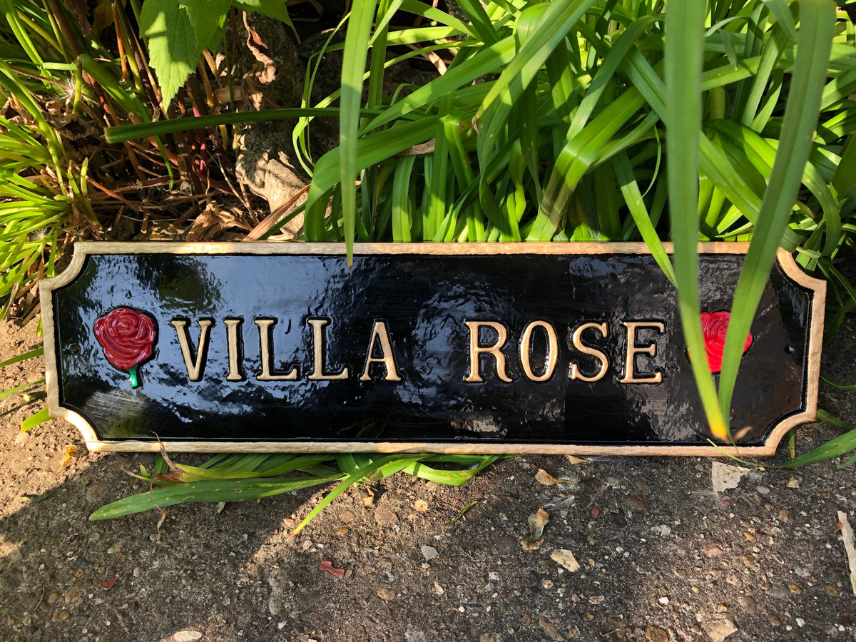 Handmade Enamel Finished House Number Plaque, Cast Aluminum Address Sign