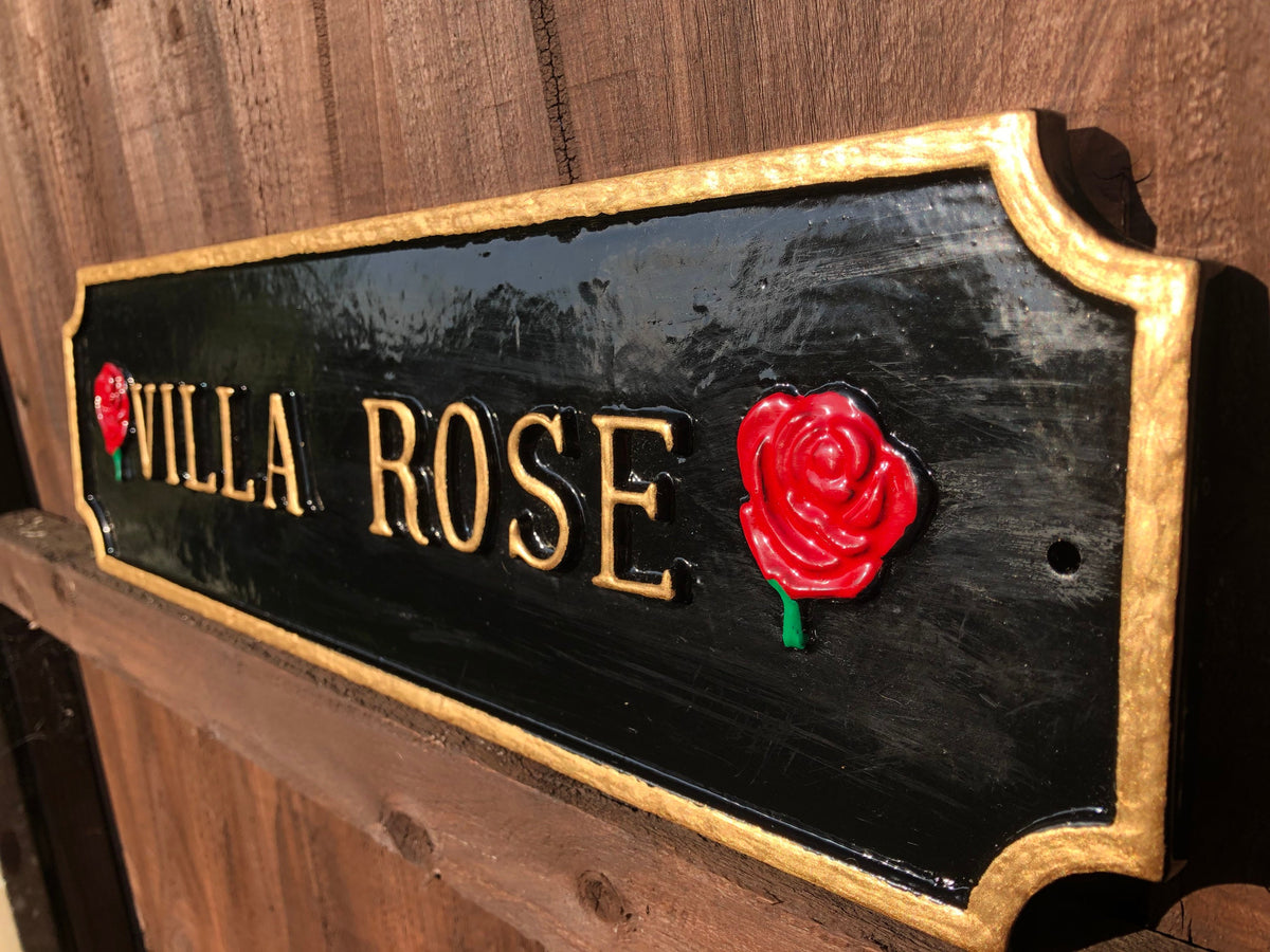 Handmade Enamel Finished House Number Plaque, Cast Aluminum Address Sign