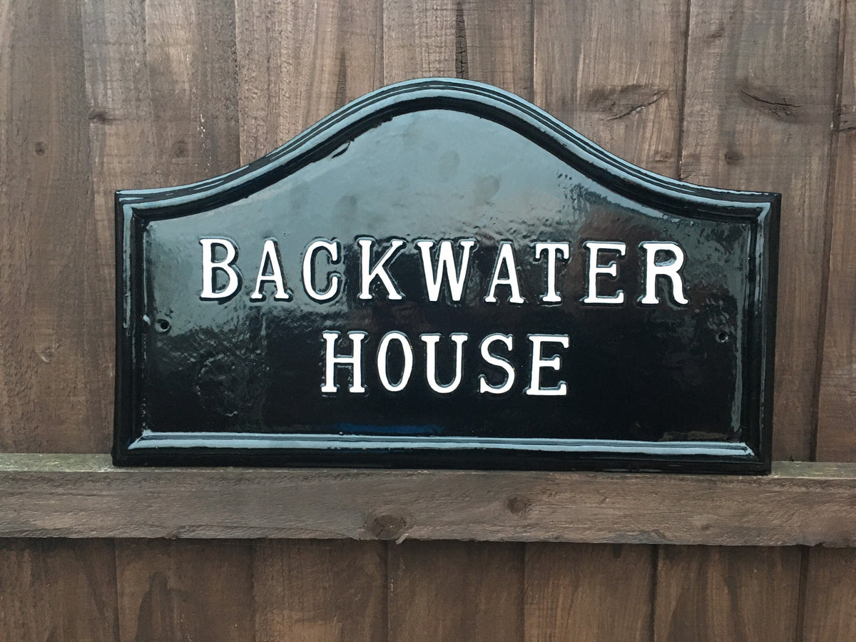 Handmade Edwardian House Name Sign, Cast Aluminum, Personalized Colors