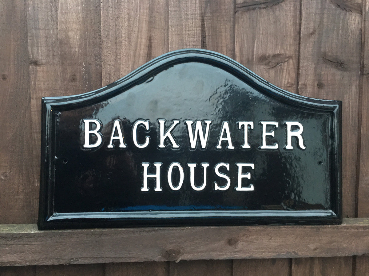 Handmade Edwardian House Name Sign, Cast Aluminum, Personalized Colors