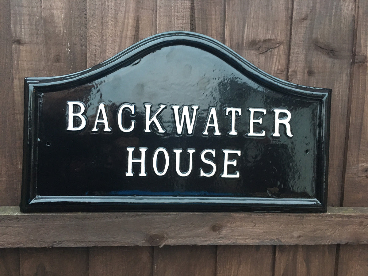 Handmade Edwardian House Name Sign, Cast Aluminum, Personalized Colors