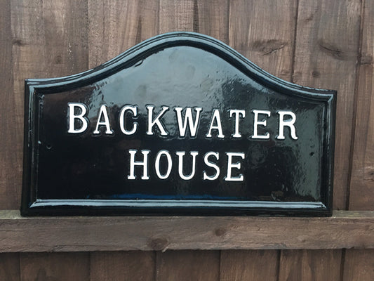 Handmade Edwardian House Name Sign, Cast Aluminum, Personalized Colors