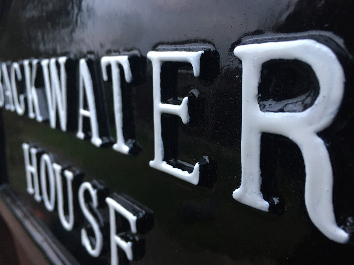 Handmade Edwardian House Name Sign, Cast Aluminum, Personalized Colors