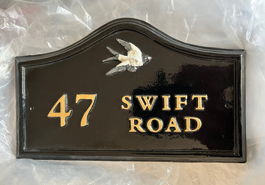 Edwardian House Name Sign, Custom Cast Aluminum Plaque