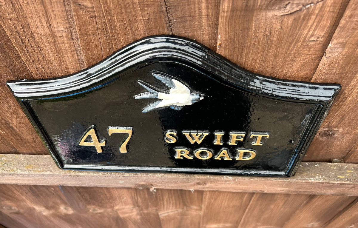 Edwardian House Name Sign, Custom Cast Aluminum Plaque