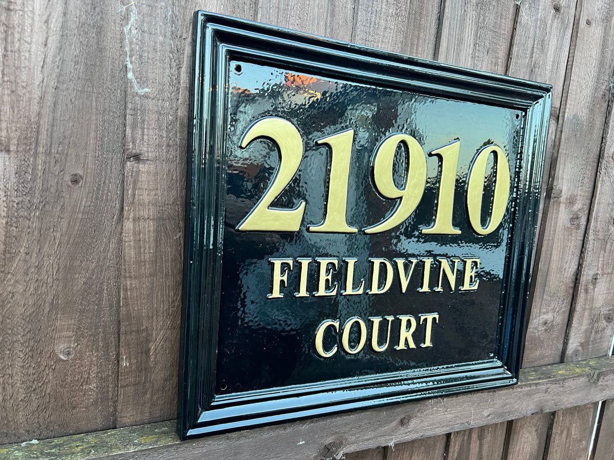 Handmade English House Name Sign, Cast Aluminum, Personalized Plaque