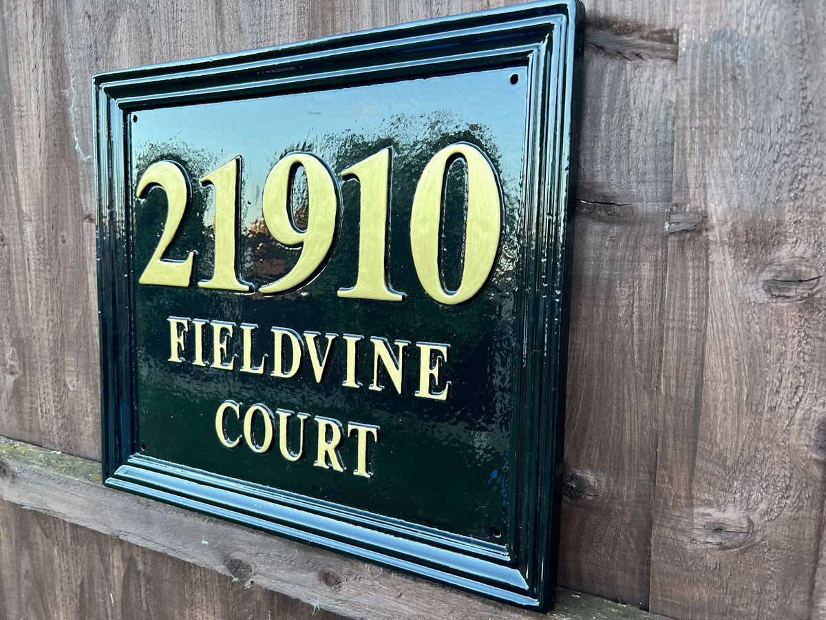 Handmade English House Name Sign, Cast Aluminum, Personalized Plaque