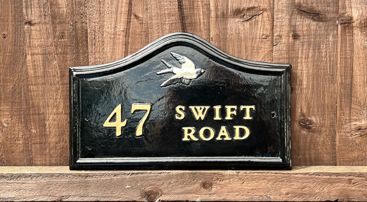 Edwardian House Name Sign, Custom Cast Aluminum Plaque