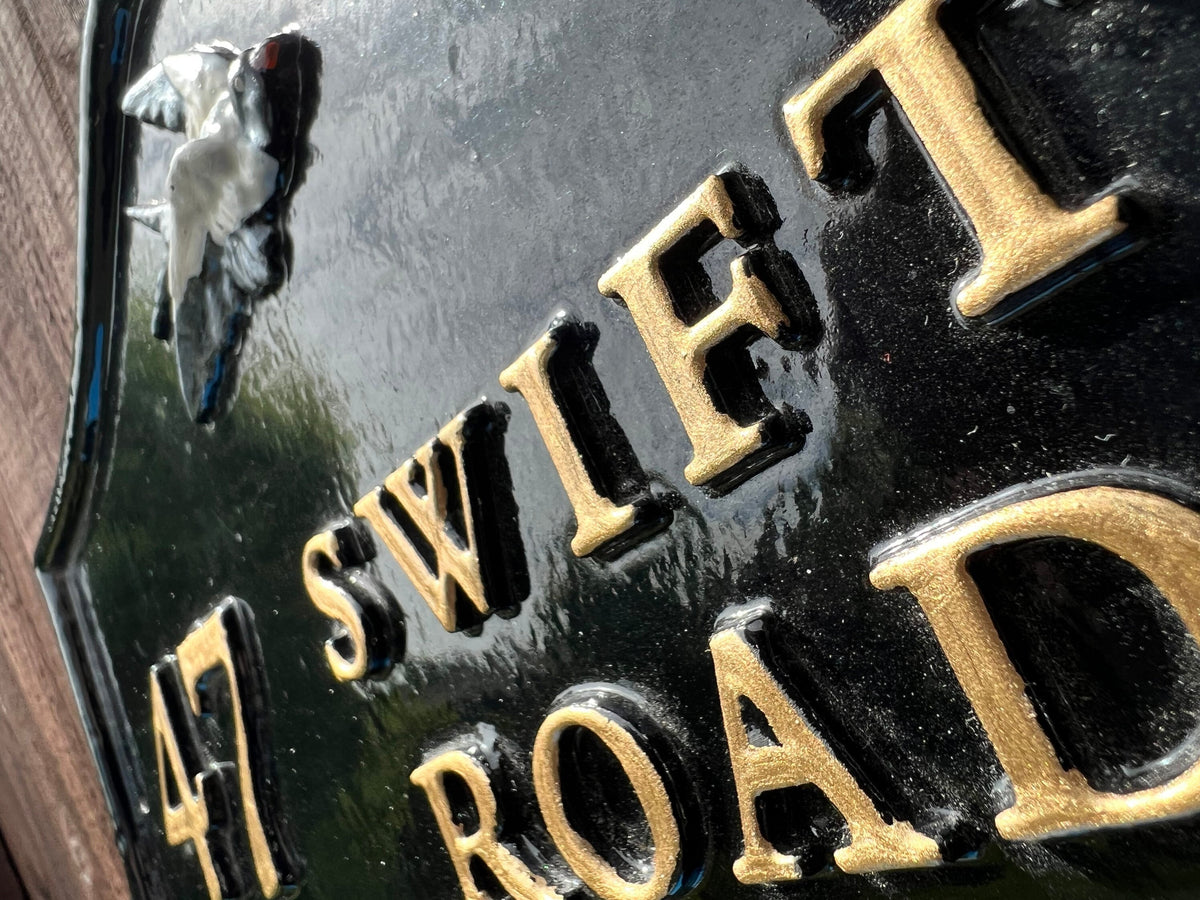 Edwardian House Name Sign, Custom Cast Aluminum Plaque