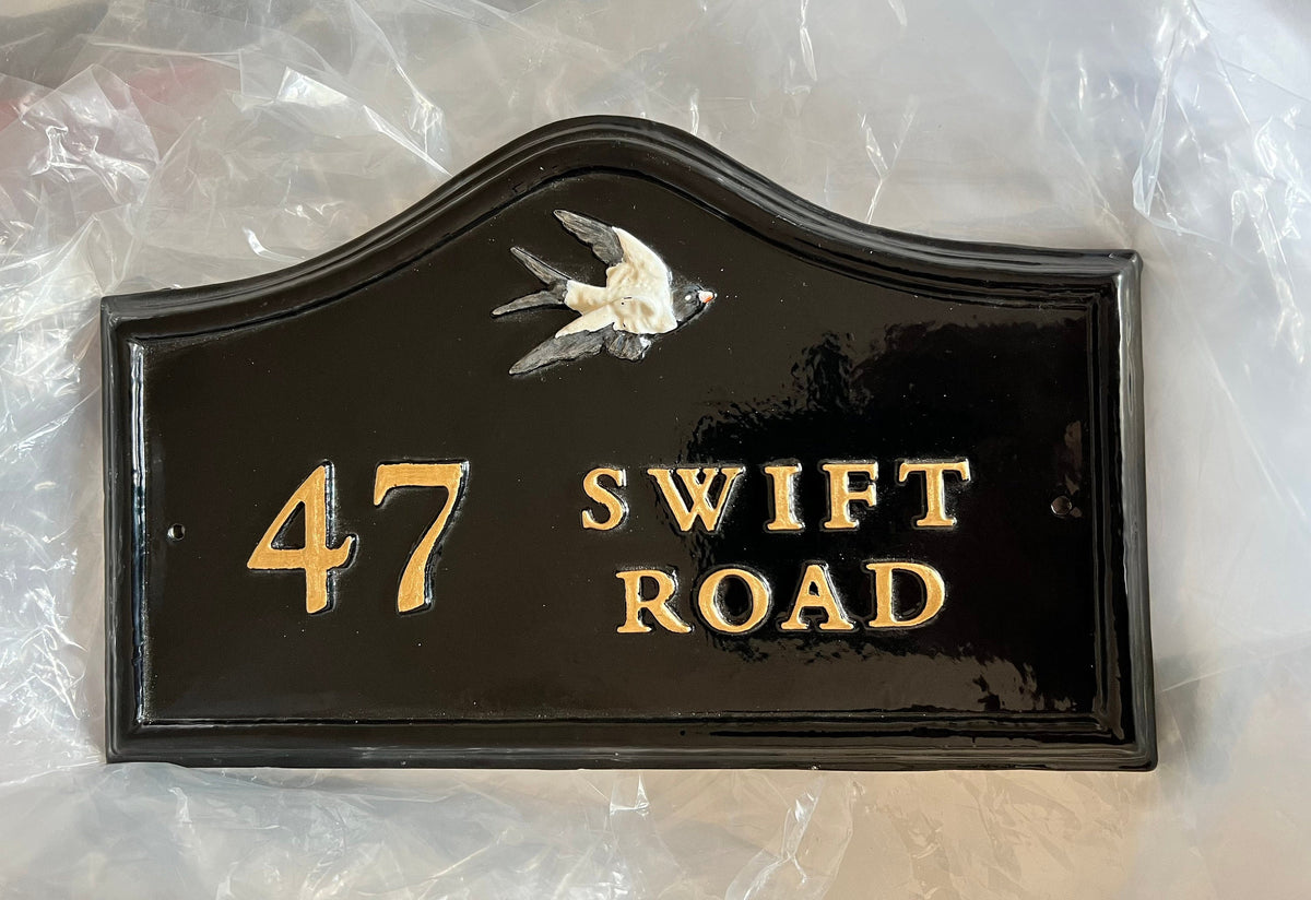 Edwardian House Name Sign, Custom Cast Aluminum Plaque