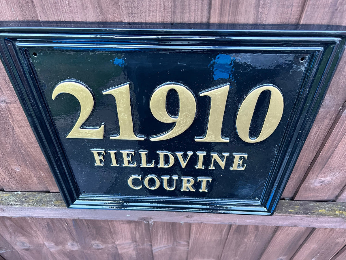 Handmade English House Name Sign, Cast Aluminum, Personalized Plaque