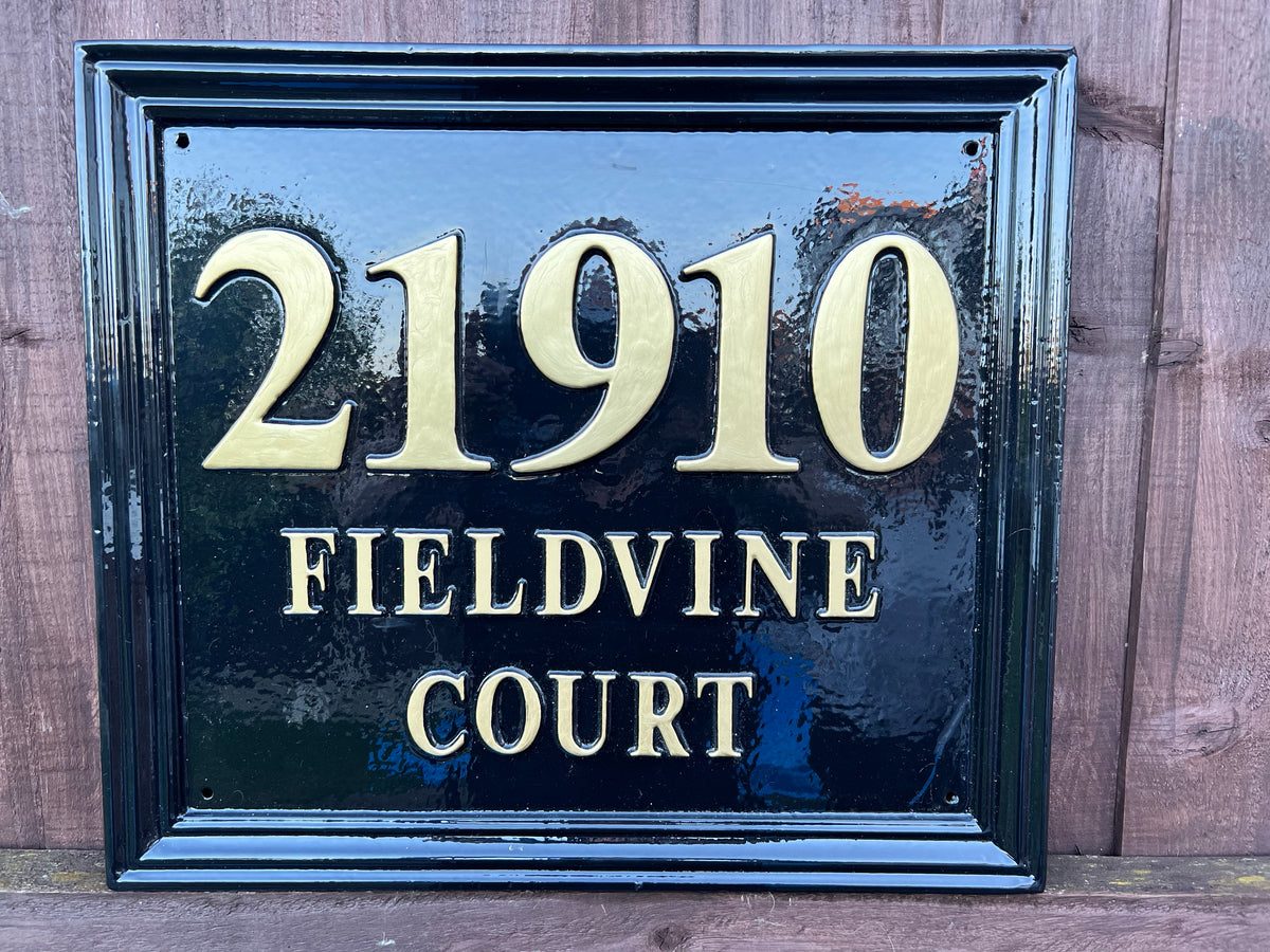 Handmade English House Name Sign, Cast Aluminum, Personalized Plaque