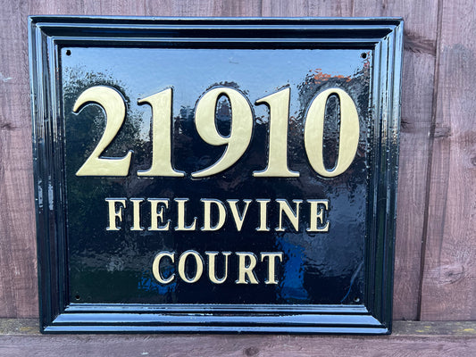 Handmade English House Name Sign, Cast Aluminum, Personalized Plaque