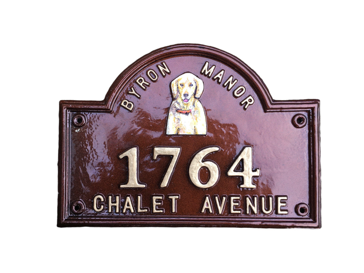 Handmade Aluminum House Number Plaque, Personalized Colonial Address Sign