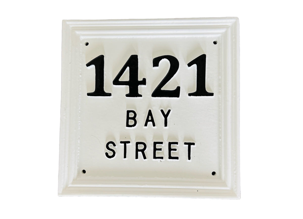 Hand Cast Aluminum House Number Sign, Custom Door Plaque