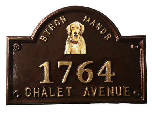 Handmade Aluminum House Number Plaque, Personalized Colonial Address Sign