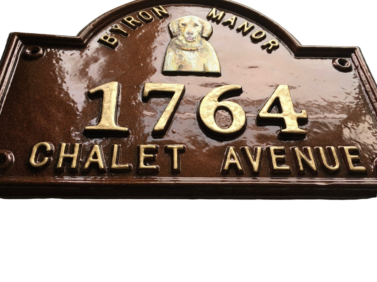 Handmade Aluminum House Number Plaque, Personalized Colonial Address Sign