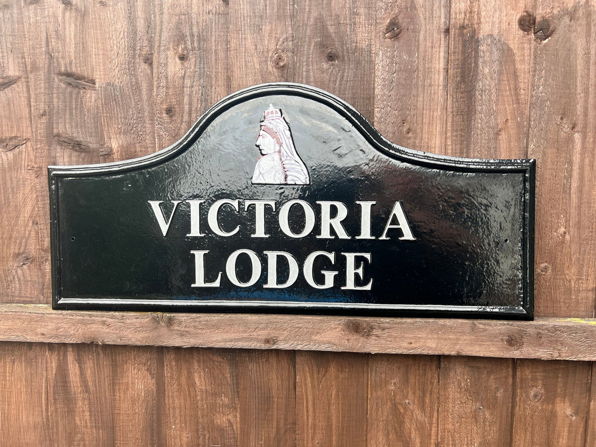 Edwardian House Name Sign, Handmade Cast Aluminium Plaque