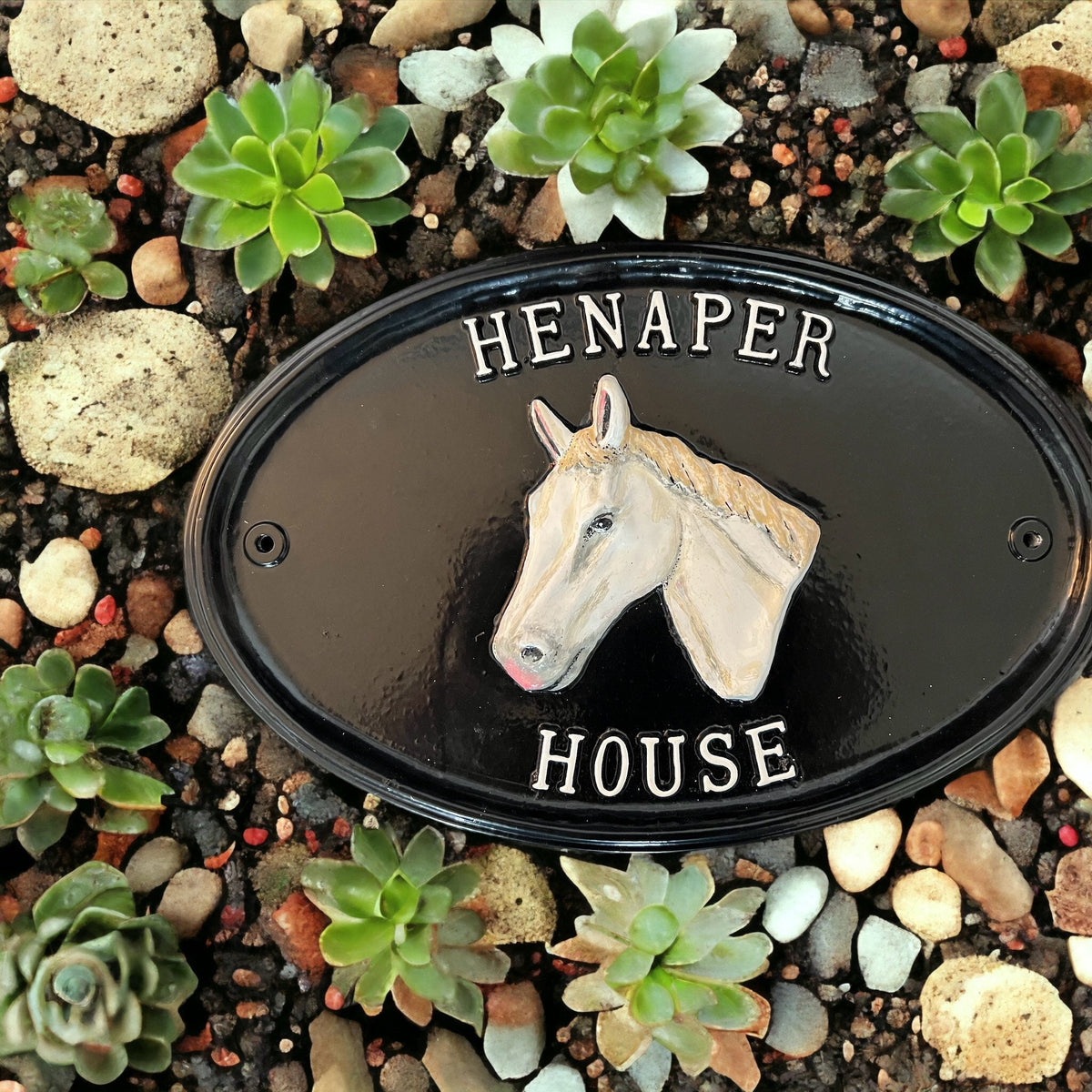 Handmade Colonial House Number Plaque, Cast Metal Address Sign