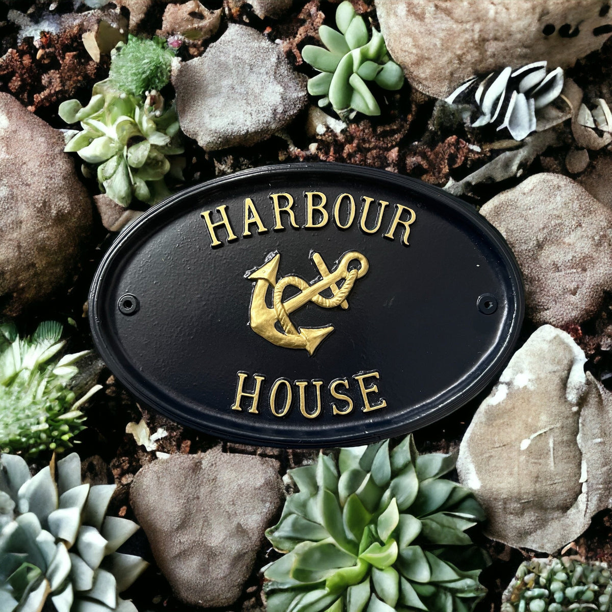Handmade Colonial Address Plaque, Cast Metal House Sign