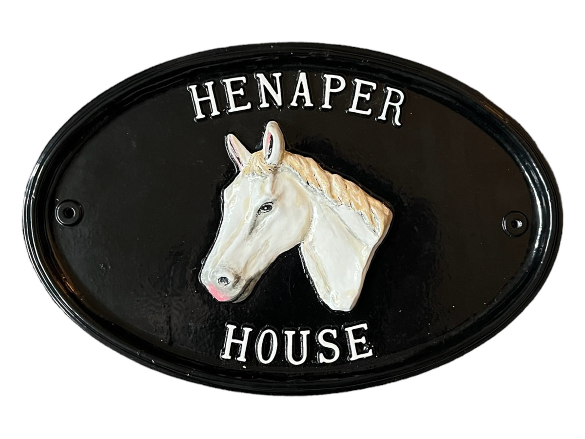 Handmade Colonial House Number Plaque, Cast Metal Address Sign