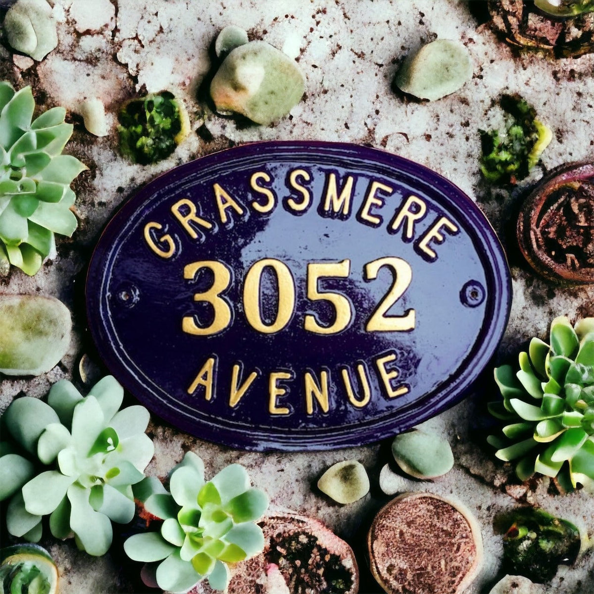 Handmade Colonial House Number Plaque, Personalized Aluminum Address Sign