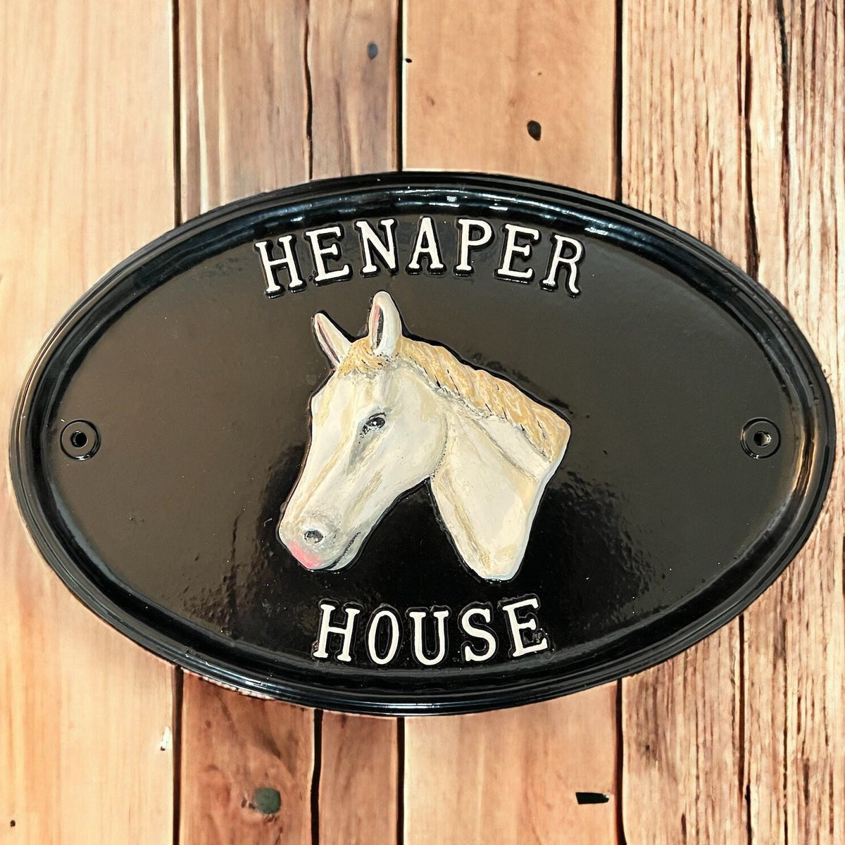 Handmade Colonial House Number Plaque, Cast Metal Address Sign