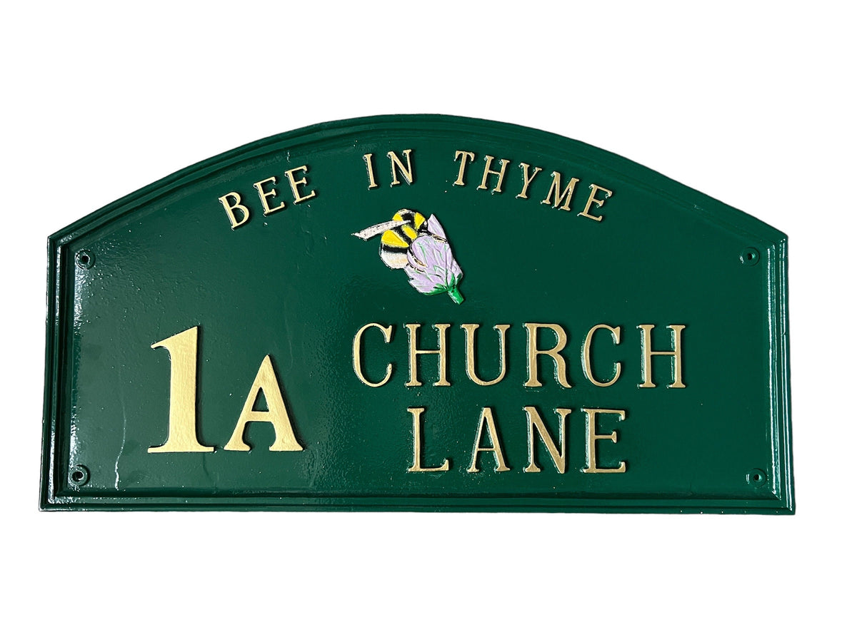 Handmade Cast Aluminum Address Sign, Traditional House Plaque