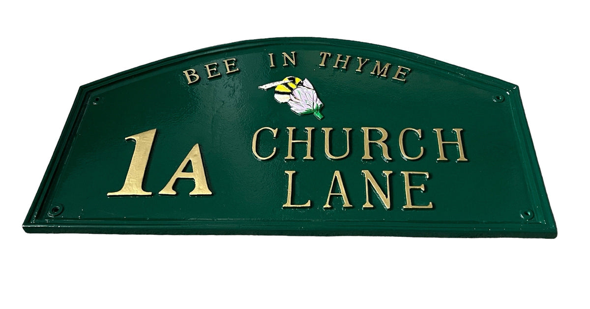 Handmade Cast Aluminum Address Sign, Traditional House Plaque