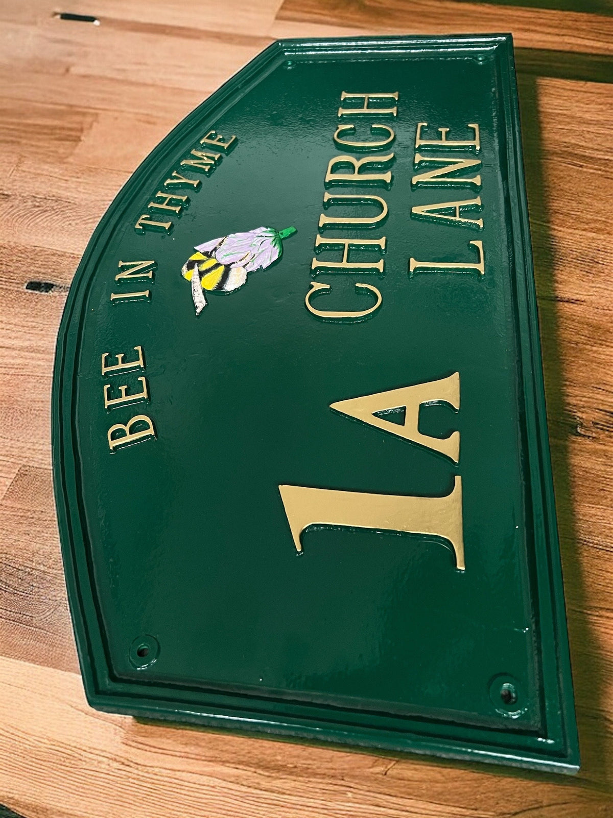 Handmade Cast Aluminum Address Sign, Traditional House Plaque