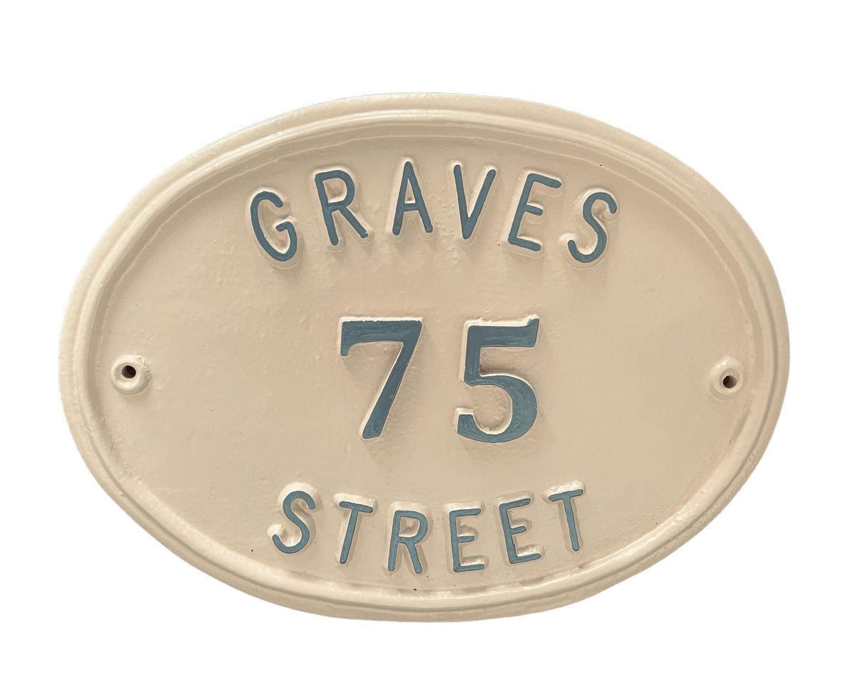 Handmade Cast Aluminum House Sign, Personalized Address Plaque