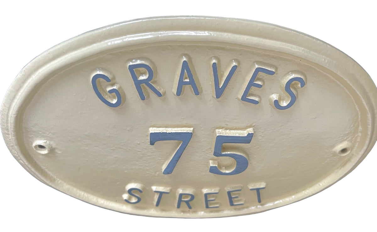 Handmade Cast Aluminum House Sign, Personalized Address Plaque