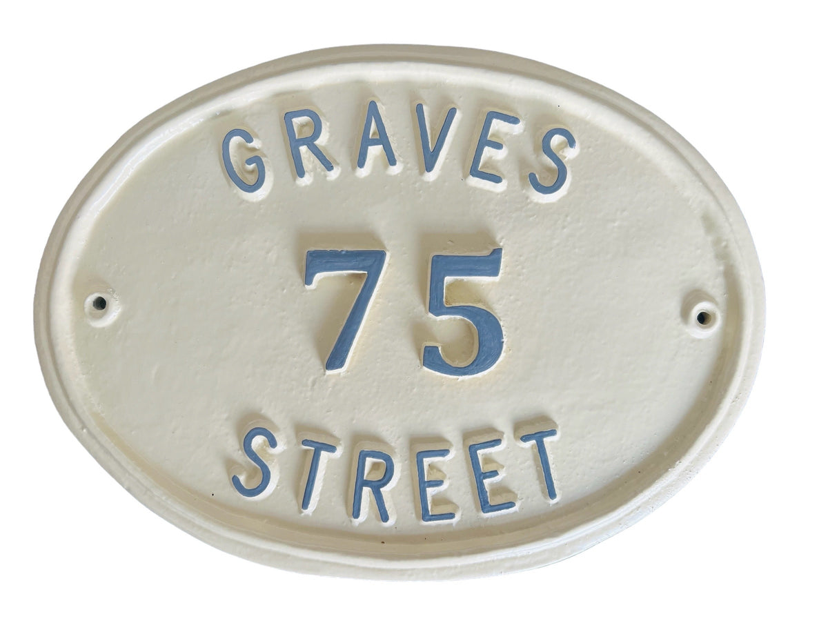Handmade Cast Aluminum House Sign, Personalized Address Plaque
