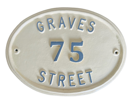 Handmade Cast Aluminum House Sign, Personalized Address Plaque