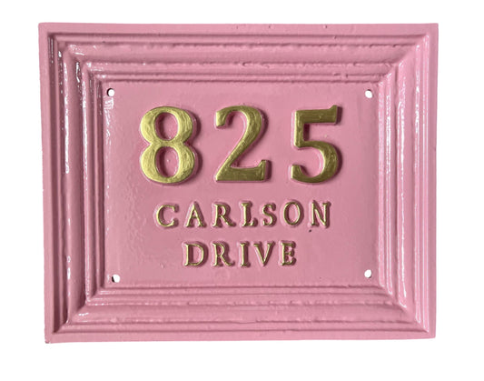 Handmade Cast Aluminum Address Sign, Custom House Plaque