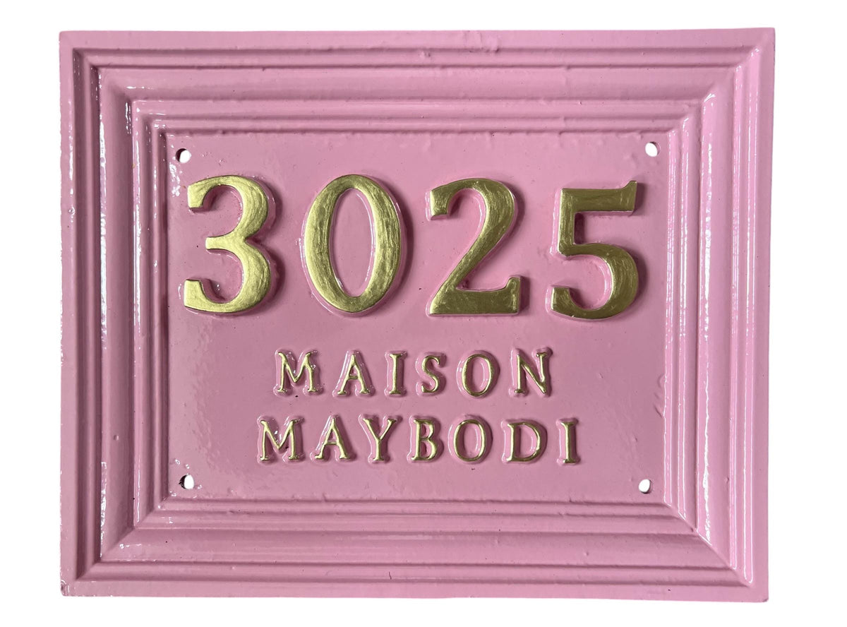 Handmade Cast Aluminum Address Sign, Custom House Plaque