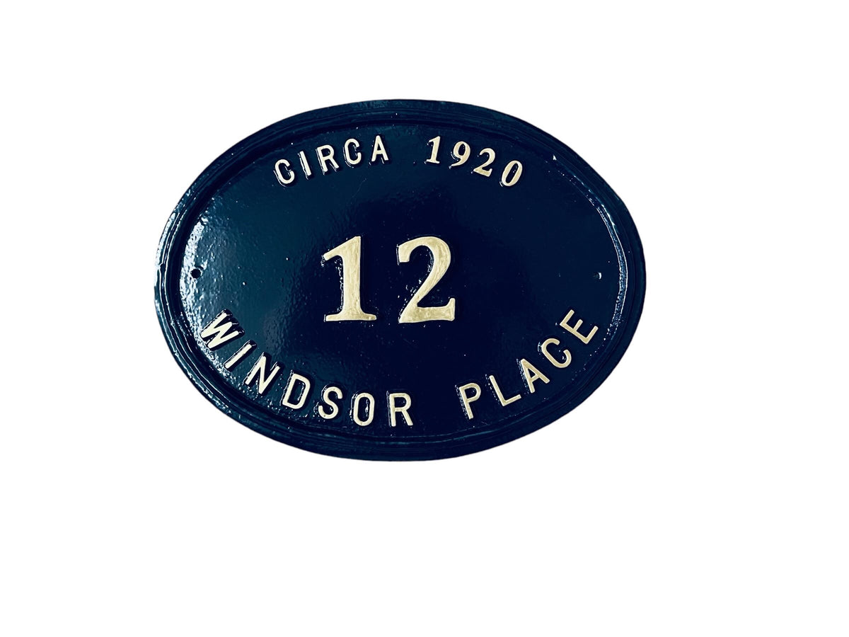 Handmade Cast Aluminum House Number Sign, Colonial Address Plaque