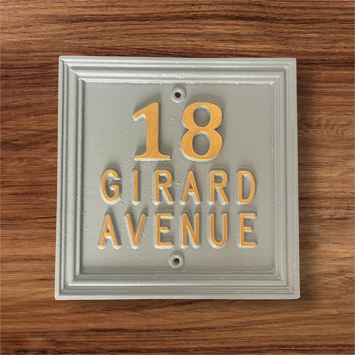 Hand Cast Aluminum House Number Sign: Custom Vintage Style Plaque