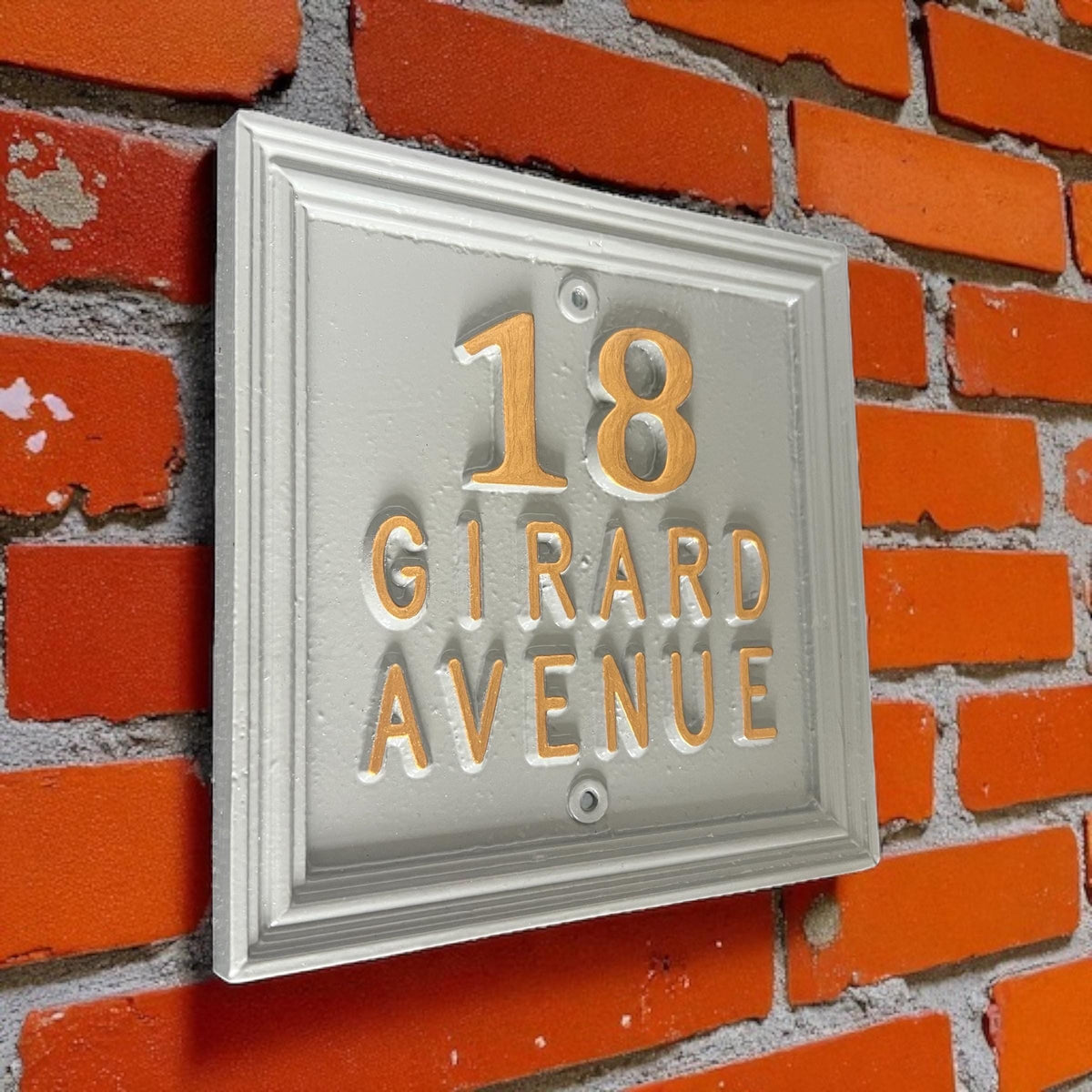 Hand Cast Aluminum House Number Sign: Custom Vintage Style Plaque