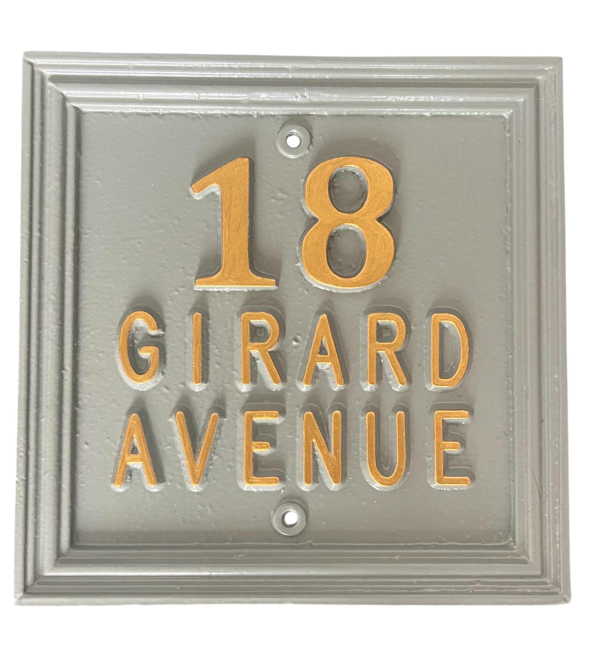 Hand Cast Aluminum House Number Sign: Custom Vintage Style Plaque
